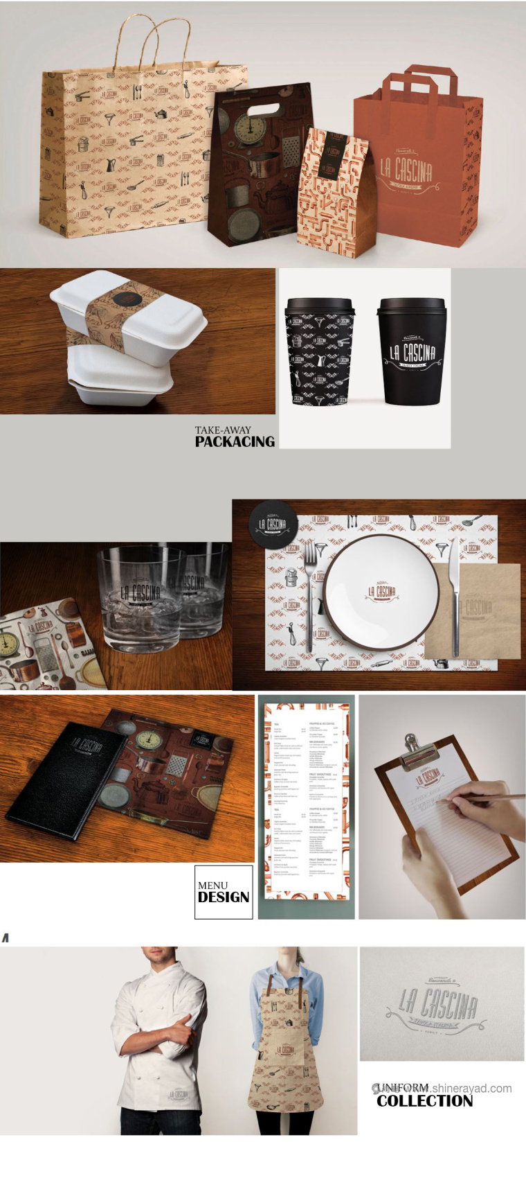 LA CASCINA 意大利與法國融合菜餐廳餐飲品牌VI視覺形象識別設(shè)計-上海VI設(shè)計公司9