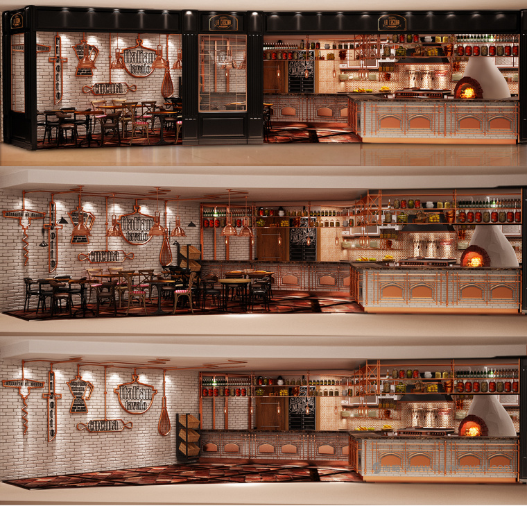 青銅風(fēng)格 LA CASCINA 意大利與法國融合菜餐廳餐飲品牌VI視覺形象識別設(shè)計餐廳空間裝飾設(shè)計-上海VI設(shè)計公司13