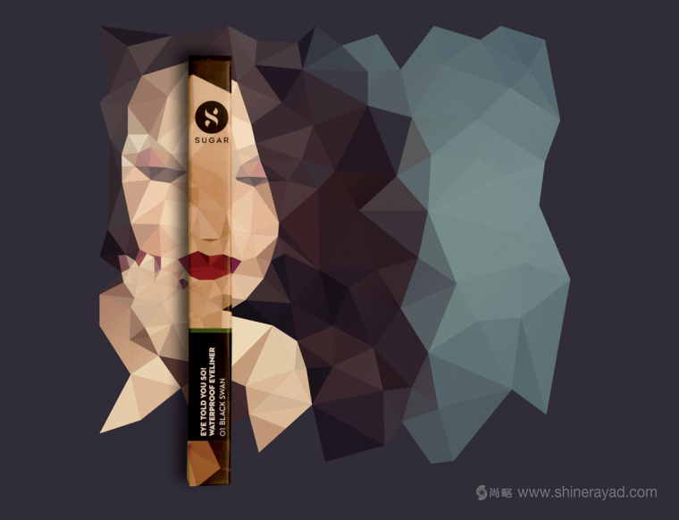 Sugar 品牌三角美女插畫美容彩妝化妝品包裝設(shè)計-上海包裝設(shè)計公司9