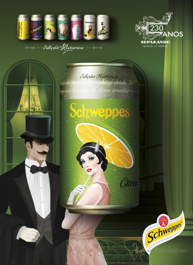 復(fù)古女郎插畫(huà)設(shè)計(jì) Schweppes 易拉罐飲料包裝設(shè)計(jì)-上海包裝設(shè)計(jì)公司1 復(fù)古女郎插畫(huà)設(shè)計(jì) Schweppes 易拉罐飲料包裝設(shè)計(jì)-上海包裝設(shè)計(jì)公司1