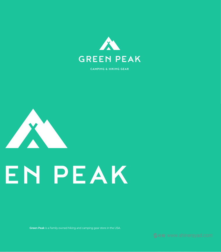 Green Peak 遠(yuǎn)足和野營裝備logo設(shè)計-上海logo設(shè)計公司1