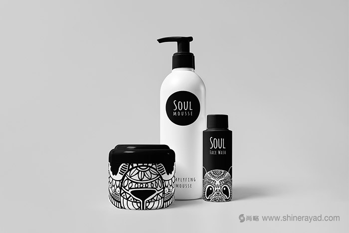 黑白線條插畫設(shè)計風(fēng)格靈魂化妝品包裝設(shè)計-上海包裝設(shè)計公司4