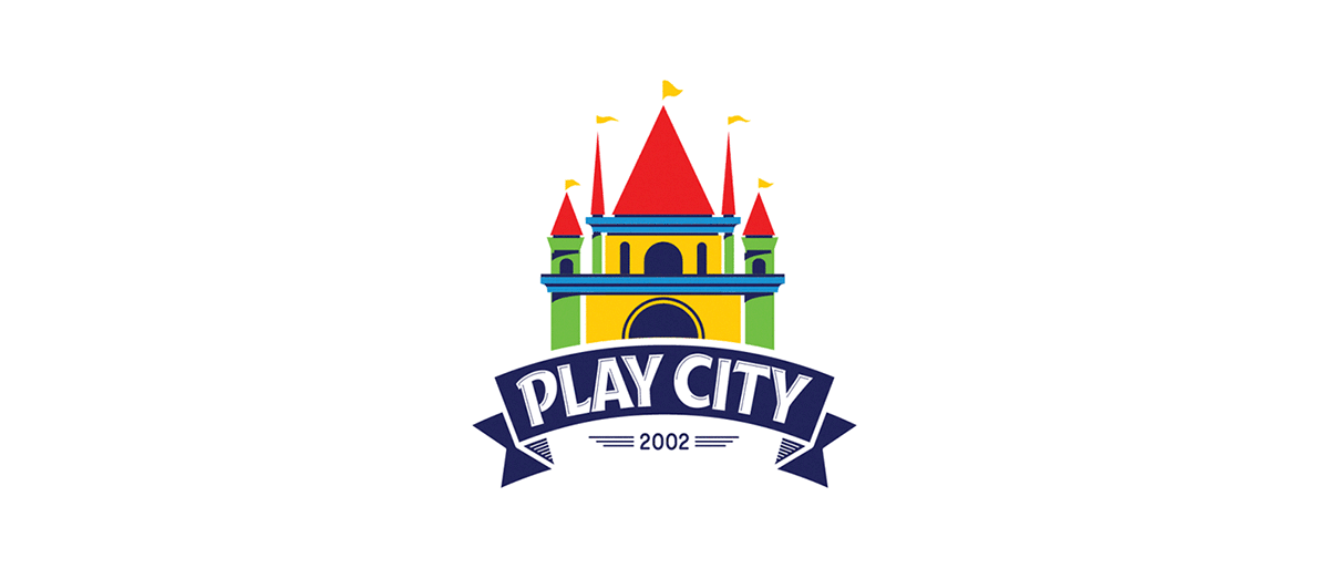 矢量圖畫風(fēng)格Play City 娛樂公園logo設(shè)計