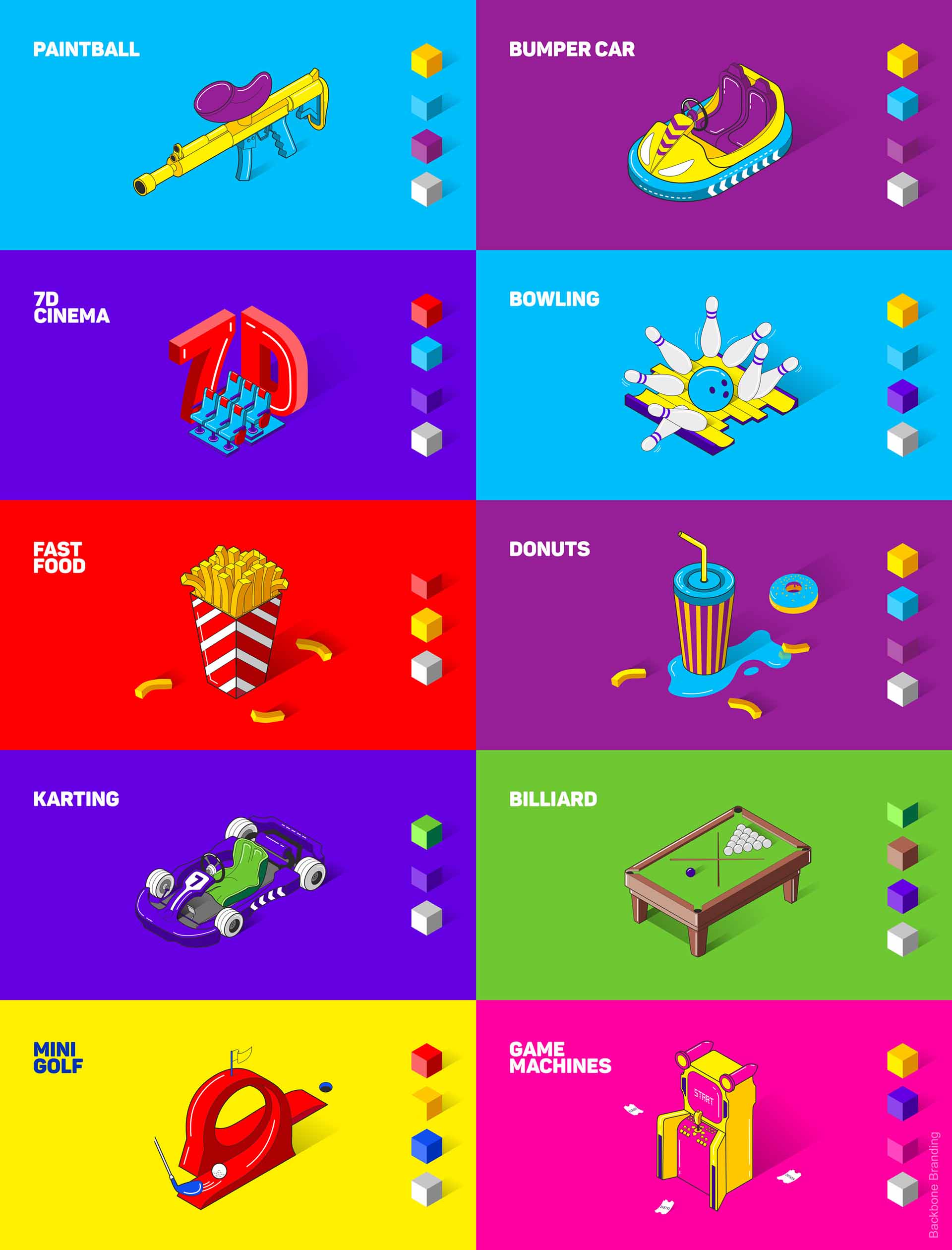 矢量圖畫風(fēng)格Play City 娛樂公園vi形象設(shè)計(jì)——展現(xiàn)游戲與現(xiàn)實(shí)交融