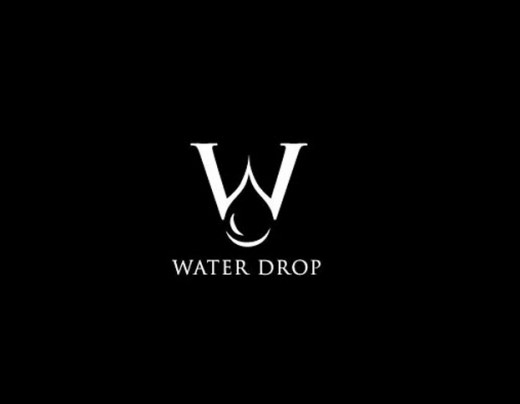 水標志設計圖片-水滴與字母W結合