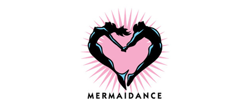 表達(dá)愛情愛心的心形logo設(shè)計(jì)-MERMAIDANCE 人+心 表達(dá)愛情愛心的心形logo設(shè)計(jì)-MERMAIDANCE 人+心