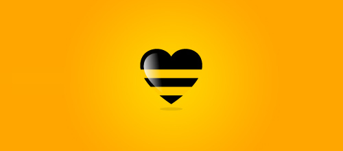 表達(dá)愛情愛心的心形logo設(shè)計(jì)-BEEHEART 蜜蜂+心 表達(dá)愛情愛心的心形logo設(shè)計(jì)-BEEHEART 蜜蜂+心