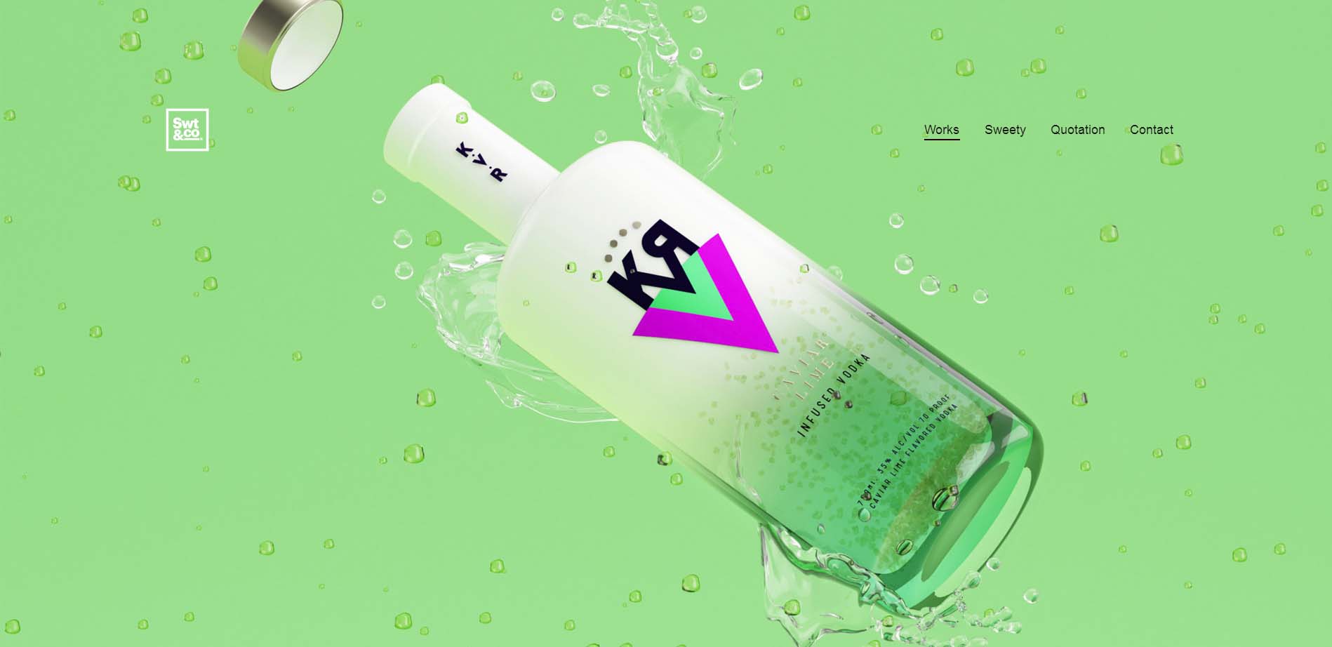 KVR酒精飲料品牌設計包裝設計，互補色箭頭符號，讓包裝超有識別性