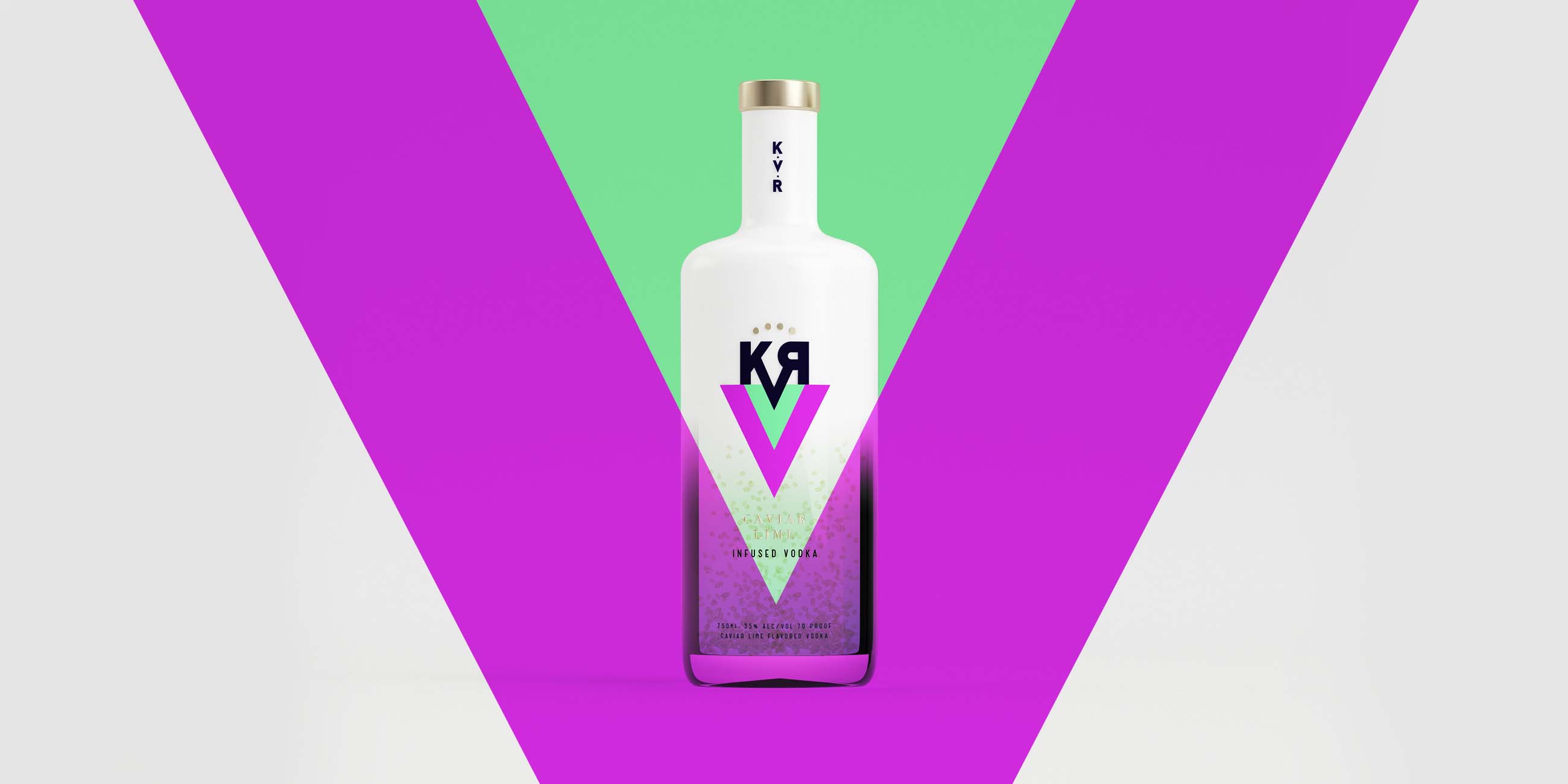 KVR酒精飲料品牌設計包裝設計，互補色箭頭符號，讓包裝超有識別性