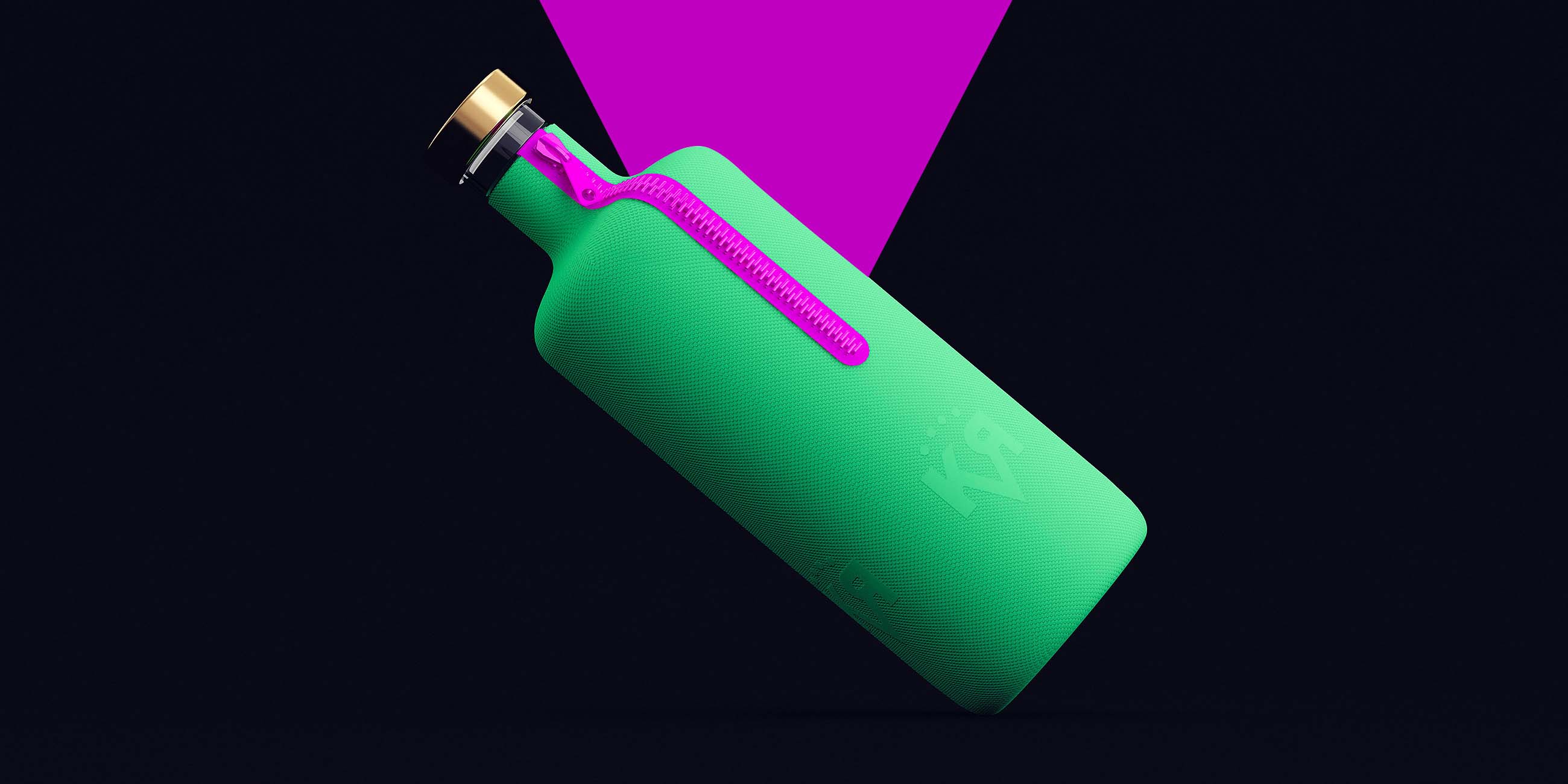 KVR酒精飲料品牌設計包裝設計，互補色箭頭符號，讓包裝超有識別性
