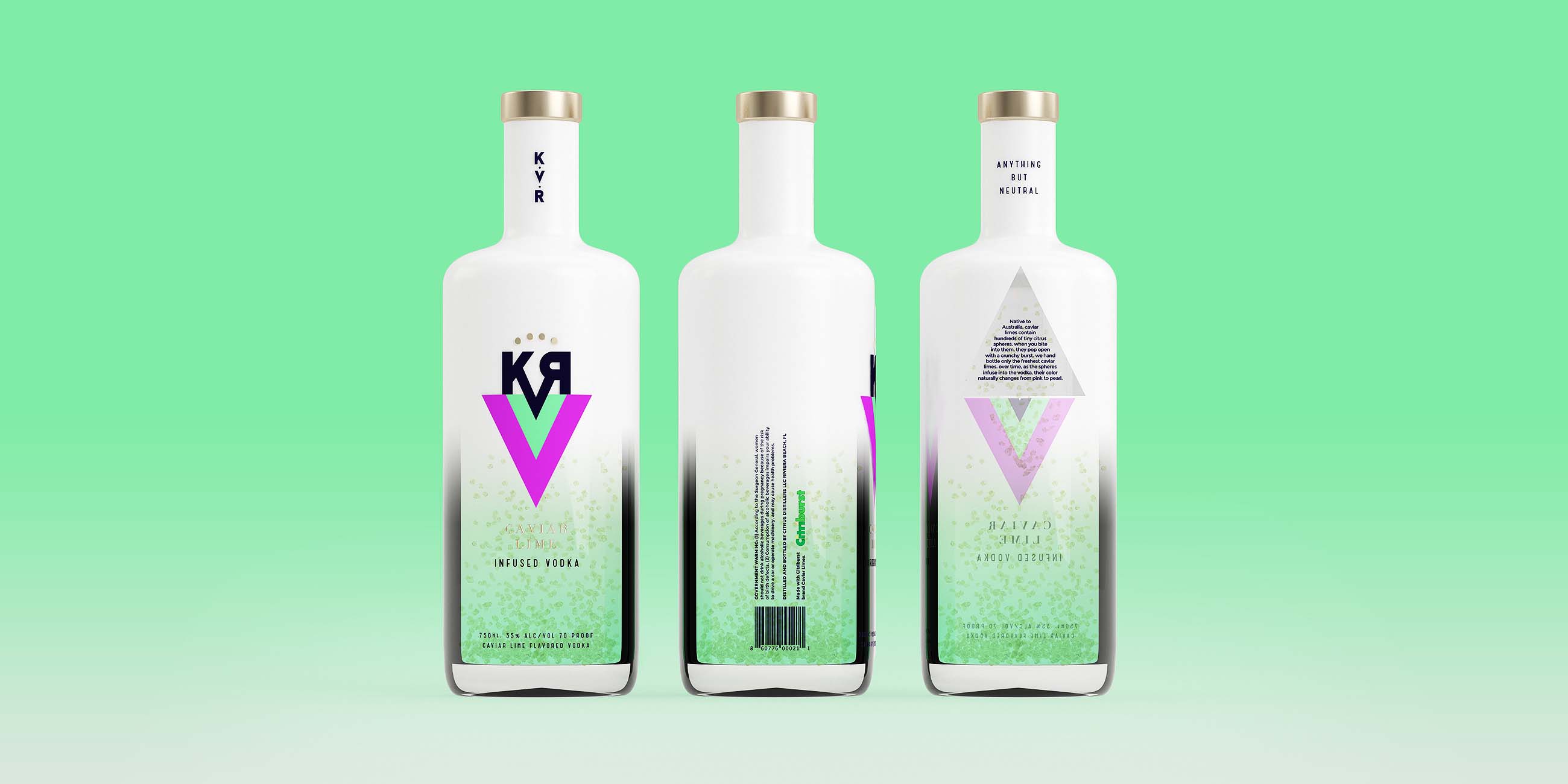 KVR酒精飲料品牌設計包裝設計，互補色箭頭符號，讓包裝超有識別性