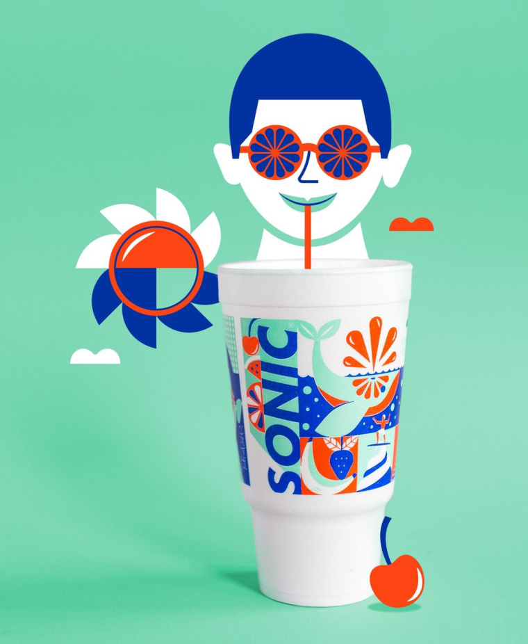 時尚餐飲品牌設計-Sonic外賣飲料杯餐飲盒子包裝設計,給您深深的夏日懷念 時尚餐飲品牌設計-Sonic外賣飲料杯餐飲盒子包裝設計,給您深深的夏日懷念