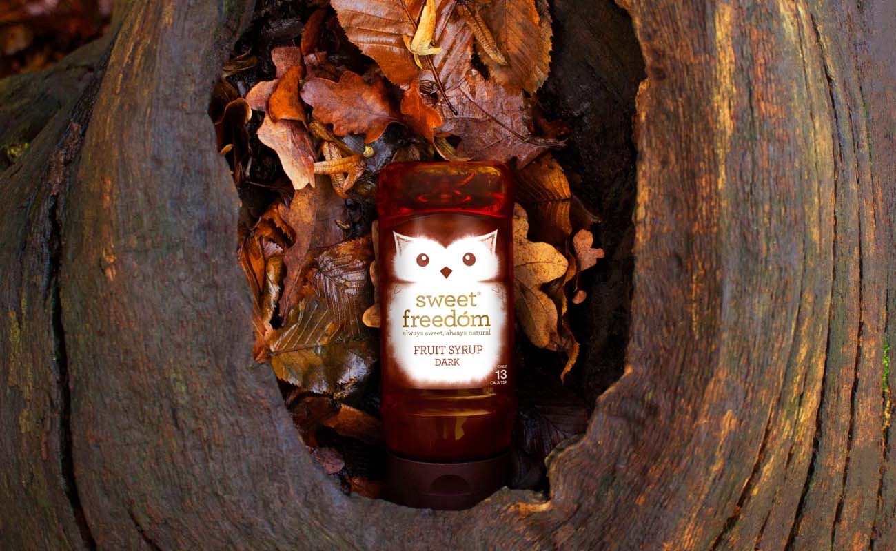 甜蜜的自由天然水果糖漿包裝設(shè)計(jì)，利用動(dòng)物表現(xiàn)產(chǎn)品適合糖尿病患者的特性