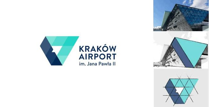 正負(fù)空間logo-Krakow Airport（克拉科夫機場）logo設(shè)計