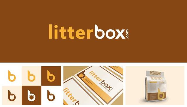 正負(fù)空間logo-Litterbox（美國在線售賣有機貓砂的公司）logo設(shè)計