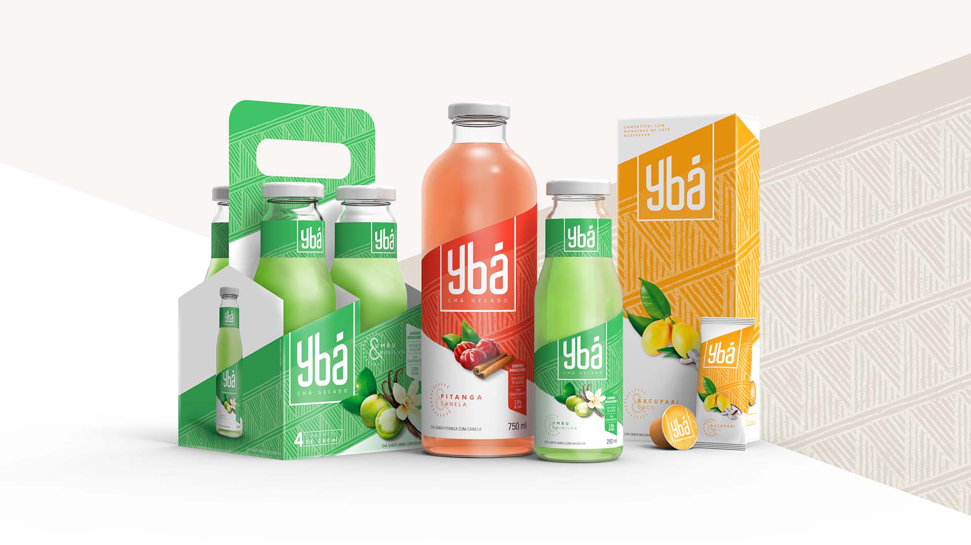 引用神話色彩和水果結(jié)合的Ybá冰茶飲料包裝設(shè)計欣賞