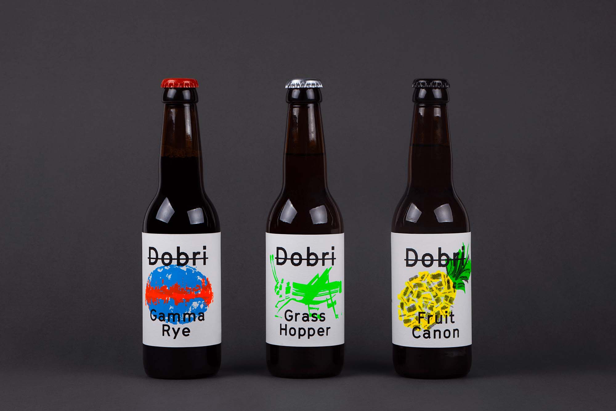 熒光涂鴉風(fēng)格Dobri啤酒包裝設(shè)計