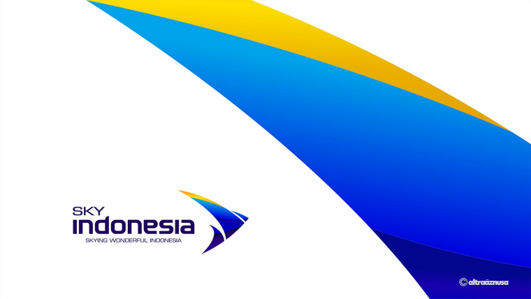 SKY INDONESIA航空公司logo設(shè)計(jì)：代表印尼航空安全\精準(zhǔn)\效率文化\友好的箭鳥logo