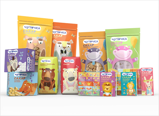 可愛插畫風(fēng) ЧУТОЧКА 食糖包裝設(shè)計