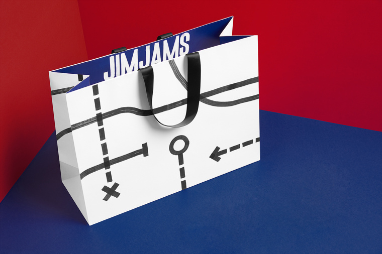 JimJams 服裝設計公司企業(yè)形象設計，非常個性的箭頭線條圖案