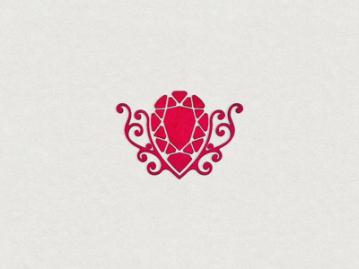 紅色梨形珠寶logo設(shè)計(jì)