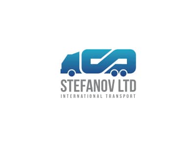 藍色半卡車logo設(shè)計