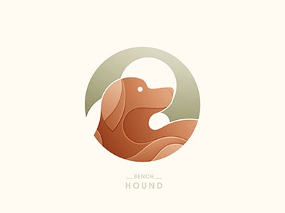 圓形棕色的狗logo設(shè)計