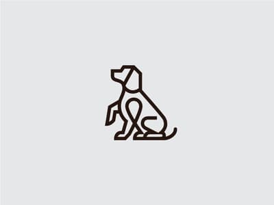 黑線條的狗logo設(shè)計