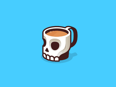 骷髏咖啡杯logo設(shè)計
