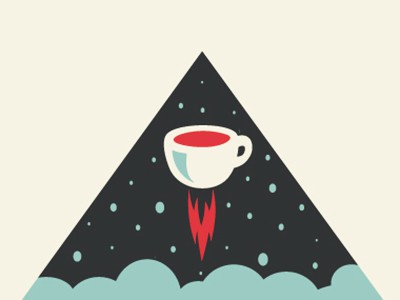 外太空加咖啡杯logo設(shè)計