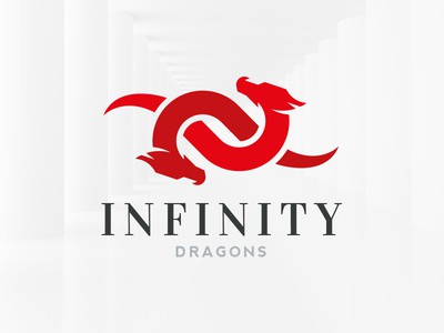 紅色無(wú)限符號(hào)龍logo設(shè)計(jì)