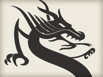 黑色的瘦龍logo設(shè)計(jì)