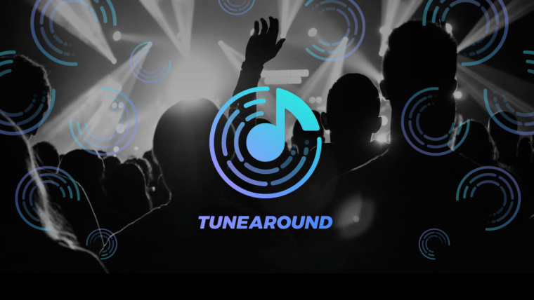 Tunearound 音樂(lè)APP品牌logo設(shè)計(jì)-圓形+聲波+音符