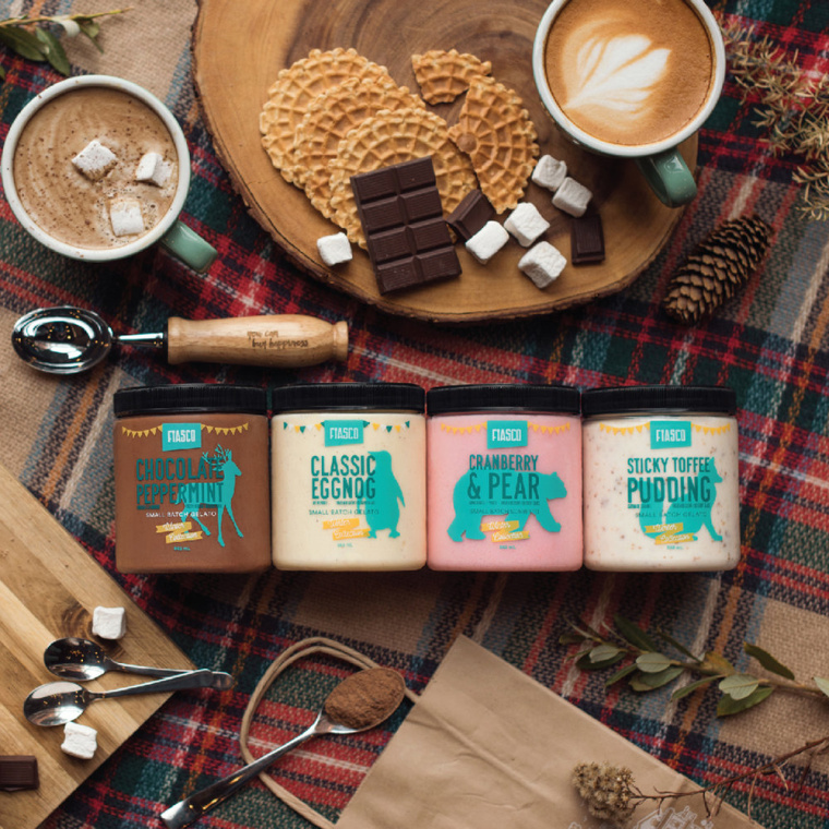 動物圖案風 Fiasco 意式冰淇淋甜食冬季版包裝設計