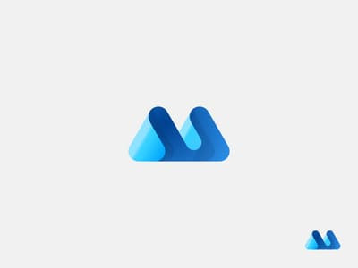 藍色抽象波浪設計公司logo設計