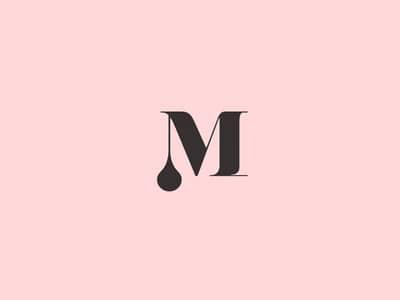  黑色字母“M”油漆滴設計公司logo設計