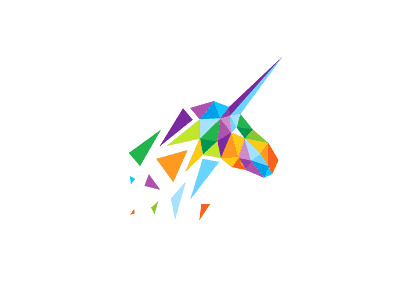 彩色幾何獨角獸設計公司logo設計