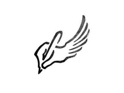 帶翅膀的筆設計公司logo設計