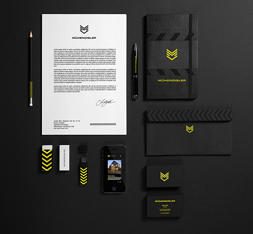 Mhendisler建筑公司幾何線條風格企業(yè)VI設計