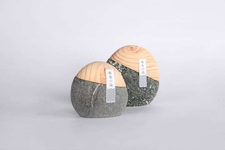 日式溫泉浴粉創(chuàng)意包裝設(shè)計造型設(shè)計——石材與木材的結(jié)合