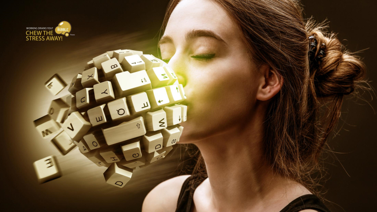 埃及Nabarosk口香糖平面創(chuàng)意廣告——“咀嚼壓力鍵盤”篇