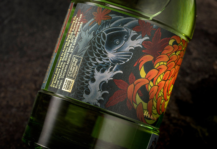 日式菊花楓葉插畫篇Archie Rose 杜松子酒包裝設計-上海包裝設計公司包裝欣賞