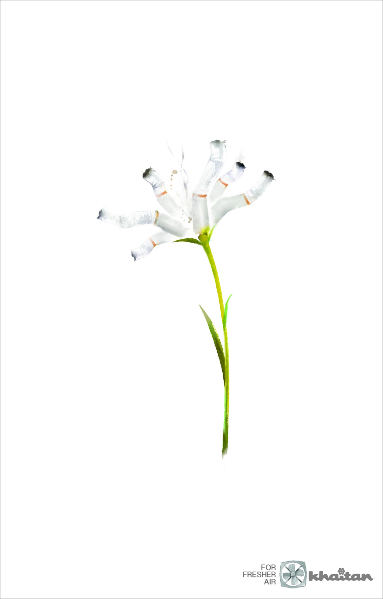 印度Khaitan排氣扇平面創(chuàng)意廣告“水墨花”香煙篇-上海品牌設(shè)計公司 印度Khaitan排氣扇平面創(chuàng)意廣告“水墨花”香煙篇-上海品牌設(shè)計公司