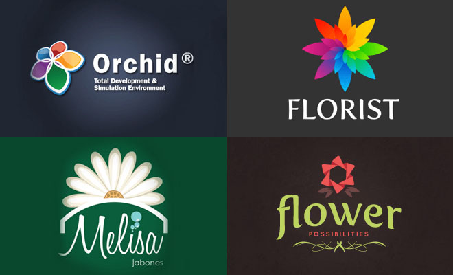 創(chuàng)意花朵標(biāo)志設(shè)計欣賞 flower logo design-上海logo設(shè)計公司