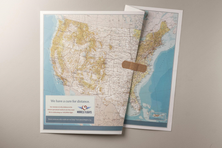 美國Miracle Flights航空平面創(chuàng)意廣告——“治愈的地圖”篇 美國Miracle Flights航空平面創(chuàng)意廣告——“治愈的地圖”篇