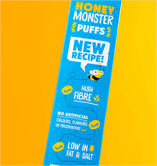 Honey Monster 蜜蜂怪物圖形早餐麥片新包裝設(shè)計品牌設(shè)計
