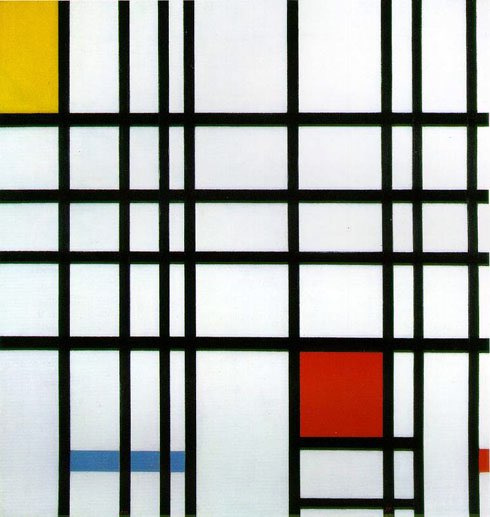De Stijl運動,見蒙德里安的黃色,藍色和紅色的作品,1937年至42年 De Stijl運動,見蒙德里安的黃色,藍色和紅色的作品,1937年至42年