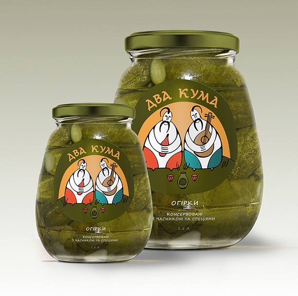 插畫人物夸張的ДВА 蔬菜腌制品罐頭包裝設(shè)計(jì)-上海包裝設(shè)計(jì)公司欣賞