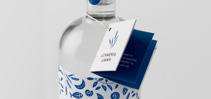 Asimenia白酒包裝藍色標簽設計包裝插畫設計-上海包裝設計公司