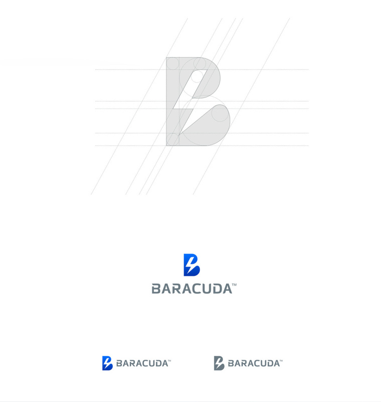 Baracuda Sp工業(yè)服務(wù)品牌形象設(shè)計(jì)-B字母與閃電logo設(shè)計(jì)